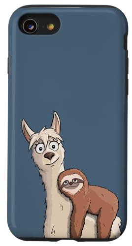 Hülle für iPhone SE (2020) / 7 / 8 Chill Out Faultier reitet Lama Trendy Alpaka Style von SkizzenMonsters Schicke Lama Shirts