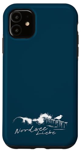 Hülle für iPhone 11 NordseeLiebe NordseeWellen Brechende Welle mit Möwe von Skizzenmonster Maritime Meer Kunst