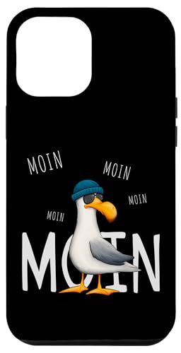 Skizzenmonster Maritime Meer Kunst Hülle für iPhone 12 Pro Max Lässige Hipster Möwe mit Sonnenbrille und Matrosen-Mütze von Skizzenmonster Maritime Meer Kunst