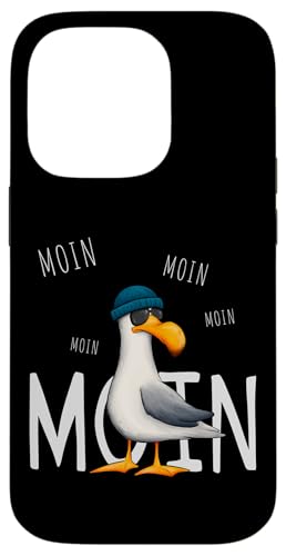 Skizzenmonster Maritime Meer Kunst Hülle für iPhone 14 Pro Lässige Hipster Möwe mit Sonnenbrille Basic Case aus Polycarbonat und Thermoplastischem Polyurethan von Skizzenmonster Maritime Meer Kunst