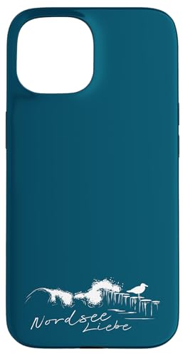 Hülle für iPhone 15 NordseeLiebe NordseeWellen Brechende Welle mit Möwe von Skizzenmonster Maritime Meer Kunst