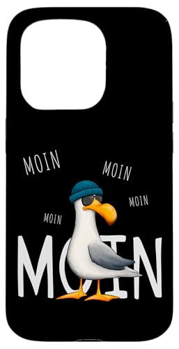 Hülle für iPhone 15 Pro Moin Moin Lässige Hipster Möwe mit Sonnenbrille von Skizzenmonster Maritime Meer Kunst