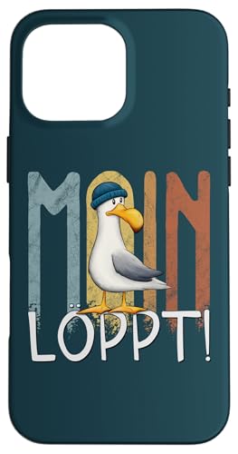 Hülle für iPhone 16 Pro Max Moin Löppt Lässige Nordsee Ostsee Möwe mit Mütze Hülle für iPhone 16 Pro Max Moin Löppt Lässige Nordsee Ostsee Möwe mit Mütze von Skizzenmonster Maritime Meer Kunst