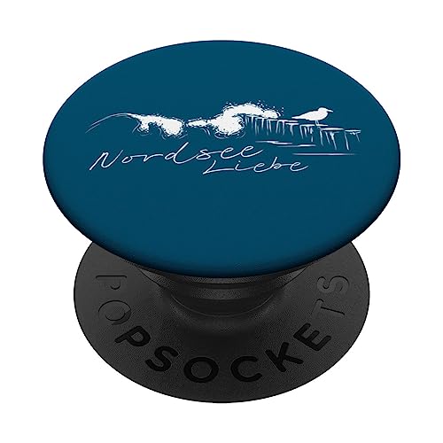 NordseeLiebe NordseeWellen Brechende Welle mit Möwe PopSockets Klebender PopGrip NordseeLiebe NordseeWellen Brechende Welle mit Möwe PopSockets Klebender PopGrip von Skizzenmonster Maritime Meer Kunst