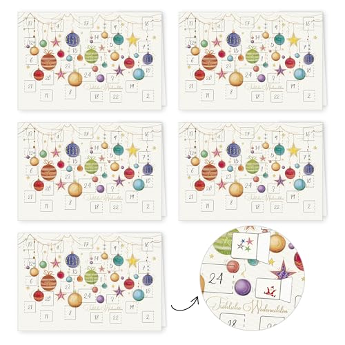 PremiumLine Adventskalenderkarte, 5 Stück inkl. Briefumschlag | Adventskalender Karten mit Türchen | umweltfreundlicher Naturkarton, 11,5 x 17cm | Skorpion Weihnachtskarten PremiumLine Adventskalenderkarte, 5 Stück inkl. Briefumschlag | Adventskalender Karten mit Türchen | umweltfreundlicher Naturkarton, 11,5 x 17cm | Skorpion Weihnachtskarten von Skorpion