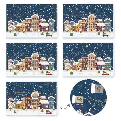 PremiumLine Adventskalenderkarte, 5 Stück inkl. Briefumschlag | Adventskalender Karten mit Türchen | umweltfreundlicher Naturkarton, 11,5 x 17cm | Skorpion Weihnachtskarten PremiumLine Adventskalenderkarte, 5 Stück inkl. Briefumschlag | Adventskalender Karten mit Türchen | umweltfreundlicher Naturkarton, 11,5 x 17cm | Skorpion Weihnachtskarten von Skorpion