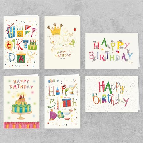 PremiumLine Geburtstagskarten, 6 Stück mit Umschlag | nachhaltiges Papier, Blanko | Naturkarton Klappkarte mit Briefumschlag | Glückwunschkarten zum Geburtstag | 11,5 x 17 cm von Skorpion