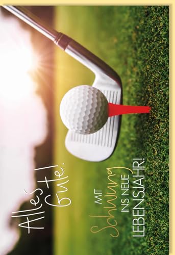 Skorpion Geburtstagskarte Golf Golfspieler Motiv Golfschläger und Golfball - mit Umschlag von Skorpion
