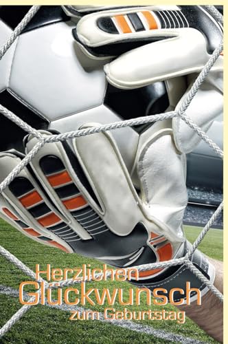 Skorpion Geburtstagskarte Torwarthände am Fußball im Netz - mit Umschlag von Skorpion