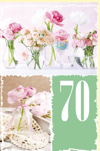 Skorpion Geburtstagskarte Zahlengeburtstag 70 Jahre Rosen in Vasen - mit Umschlag von Skorpion