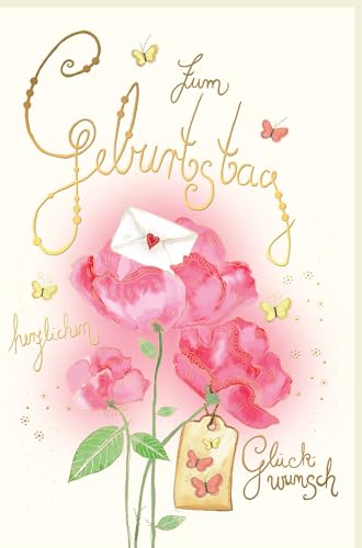Skorpion Geburtstagskarte für Fraue Blume, Schmetterlinge, Brief, Naturkarton - mit Umschlag von Skorpion