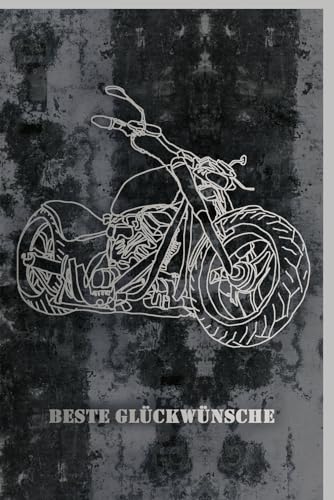 Skorpion Geburtstagskarte für Männer Silhouette eines Motorrads - mit Umschlag von Skorpion