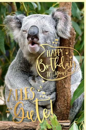 Skorpion Geburtstagskarte witzig mit Goldfolie Koala - mit Umschlag von Skorpion