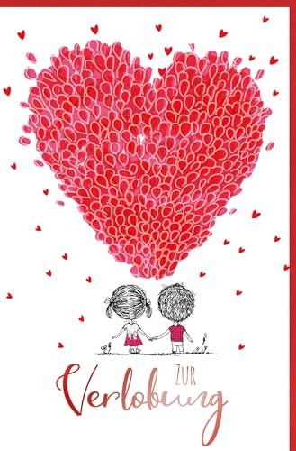 Skorpion Glückwunschkarte zur Verlobung Herz rot - mit Umschlag von Skorpion
