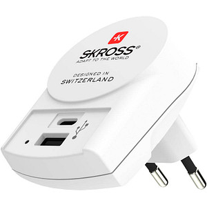 SKROSS Euro USB Charger (AC) Ladeadapter weiß, 27 Watt von Skross