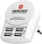 SKROSS Weltreiseadapter World Adapter PRO+ USB 4xA Geeignet für Reisende aus aller Welt (1302522) von Skross