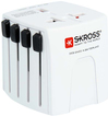 SKROSS World Adapter MUV Micro - Adapter für Power Connector - Typ I, Typ G, Typ C, Typ A (S) zu Typ I, Typ G, Typ C, Typ A (R) - 100-250 V - 2,5 A - weiß (1.102500) von Skross