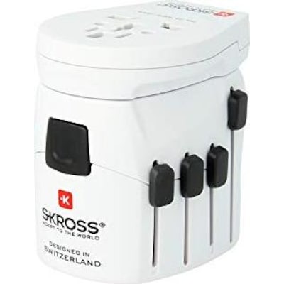 SKROSS World Adapter Pro + USB 2xA 3-polig (7A) Reiseadapter 1302521 von Skross