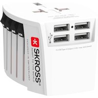 SKROSS World Adapter Pro + USB 4xA 3-polig (7A) Reiseadapter 1302522 von Skross