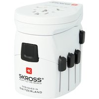 SKROSS World Adapter Pro World & USB 3-polig (7A) Reiseadapter von Skross