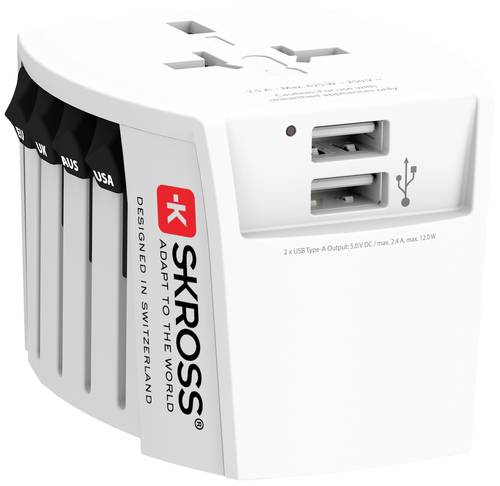 Skross 1.302960 Reiseadapter MUV USB (2xA) von Skross