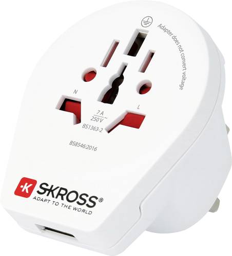 Skross 1500267 Reiseadapter Country Adapter World to UK USB von Skross