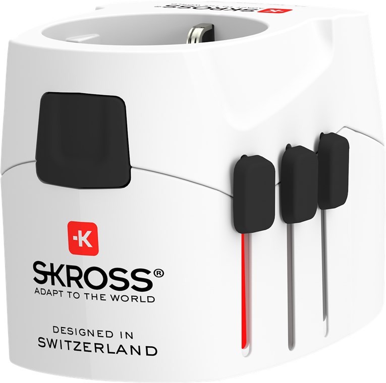 Skross Pro Light USB - geeignet für geerdete und ungeerdete Geräte (2-polig und 3-polig) von Skross