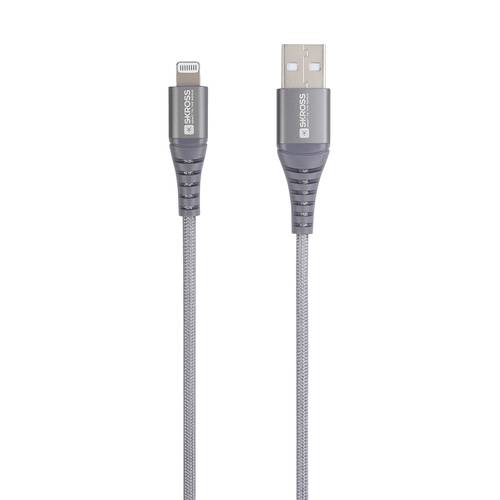 Skross USB-Kabel USB 2.0 USB-A Stecker 1.20m Grau Rund, Flexibel, Stoff-Ummantelung SKCA0011A-MFI120 von Skross