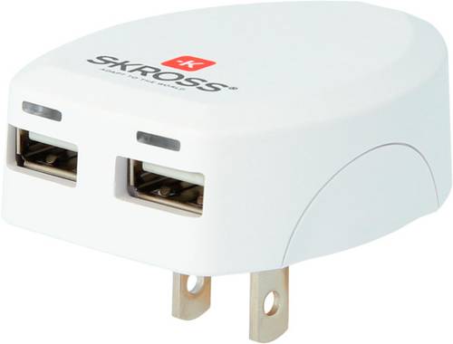 Skross USB-Ladegerät Steckdose Ausgangsstrom (max.) 2.4A Anzahl Ausgänge: 2 x USB von Skross