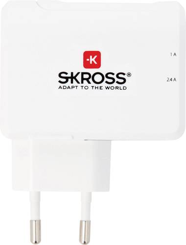 Skross USB-Ladegerät Steckdose Ausgangsstrom (max.) 3.4A Anzahl Ausgänge: 2 x USB-Stecker von Skross
