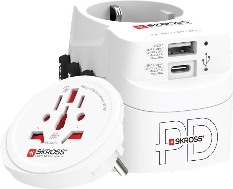 Skross World Adapter PRO Light USB AC30PD (61663) von Skross