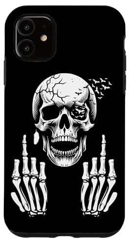 Hülle für iPhone 11 Totenkopf Skelett Mittelfinger Halloween Erwachsene Humor F You Hülle für iPhone 11 Totenkopf Skelett Mittelfinger Halloween Erwachsene Humor F You von Skull Skeleton Middle Finger Apparel & Gifts Co