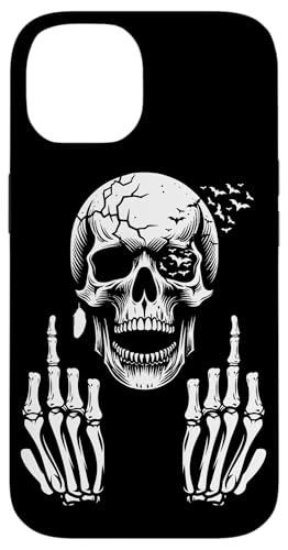 Hülle für iPhone 14 Totenkopf Skelett Mittelfinger Halloween Erwachsene Humor F You Hülle für iPhone 14 Totenkopf Skelett Mittelfinger Halloween Erwachsene Humor F You von Skull Skeleton Middle Finger Apparel & Gifts Co