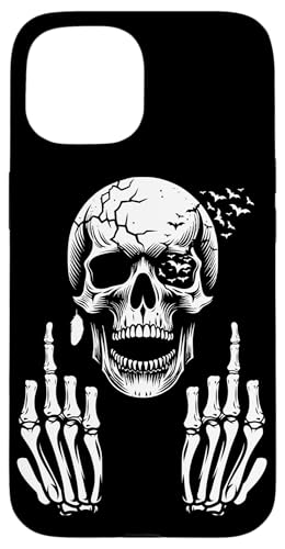 Hülle für iPhone 15 Totenkopf Skelett Mittelfinger Halloween Erwachsene Humor F You Hülle für iPhone 15 Totenkopf Skelett Mittelfinger Halloween Erwachsene Humor F You von Skull Skeleton Middle Finger Apparel & Gifts Co