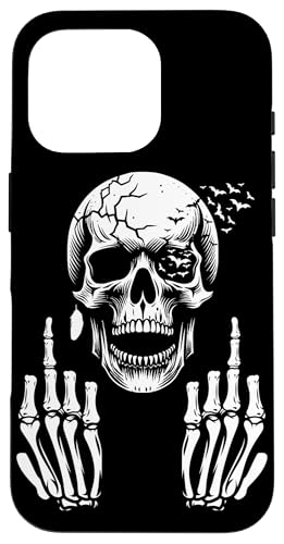 Hülle für iPhone 16 Pro Totenkopf Skelett Mittelfinger Halloween Erwachsene Humor F You Hülle für iPhone 16 Pro Totenkopf Skelett Mittelfinger Halloween Erwachsene Humor F You von Skull Skeleton Middle Finger Apparel & Gifts Co