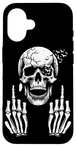Hülle für iPhone 16 Totenkopf Skelett Mittelfinger Halloween Erwachsene Humor F You Hülle für iPhone 16 Totenkopf Skelett Mittelfinger Halloween Erwachsene Humor F You von Skull Skeleton Middle Finger Apparel & Gifts Co