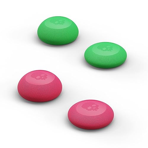 Skull & Co. Convex Thumb Grip Caps Joystick Cap Analog Stick Cap Thumbstick Grip Cover for Nintendo Switch Pro Controller & PS5 / PS4 / Slim/Pro Controller - Neon Pink+Green, 2 Pairs (4pcs) von Skull & Co.