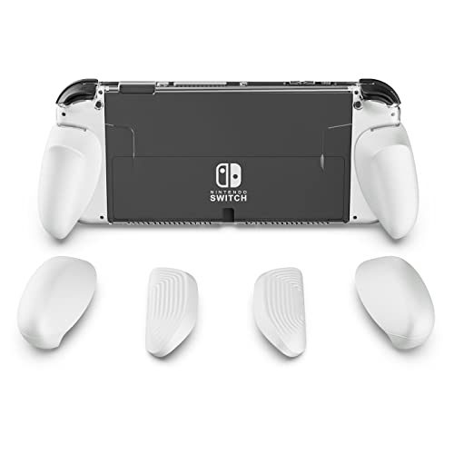 Skull & Co. GripCase OLED für Nintendo Switch OLED-Modell: Eine Andockbare Transparent Schutzhülle mit Austauschbaren Griffen [Passend für Alle Handgrößen] [Keine Tragetasche] - OLED Weiß von Skull & Co.
