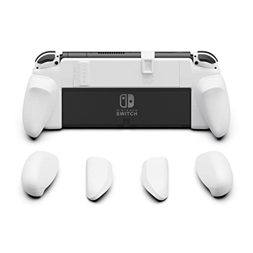 Skull & Co. NeoGrip für Nintendo Switch OLED und Regular Modell: Eine andockbare Schutzhülle mit austauschbaren Griffen [passend für alle Handgrößen] [Keine Tragetasche] - OLED Weiß von Skull & Co.