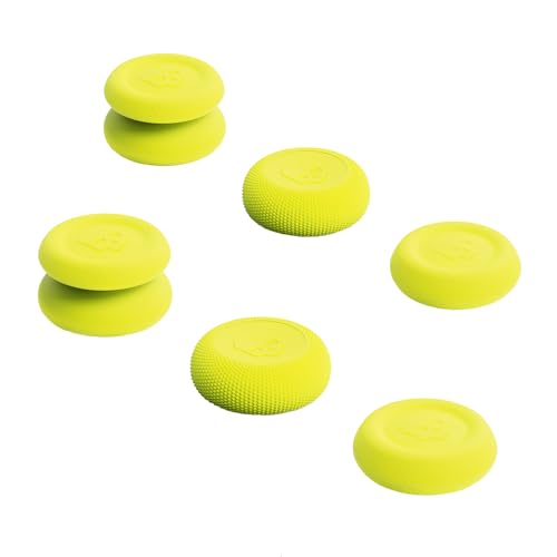 Skull & Co. Skin, CQC and FPS Thumb Grip Set Joystick Cap Analog Stick Cap for Nintendo Switch Pro Controller & PS5 / PS4 / Slim/Pro Controller - Neon Yellow, 3Pairs(6pcs) von Skull & Co.