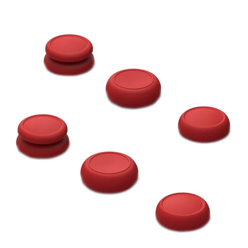Skull & Co. Skin, CQC and FPS Thumb Grip Set Joystick Cap Analog Stick Cap for Nintendo Switch and Switch OLED Joy-Con Controller - Mario Red, 3 Pairs(6pcs) von Skull & Co.