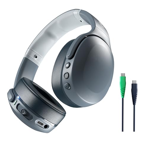 Skullcandy Crusher Evo Over-Ear Wireless-Kopfhörer mit Sensory Bass, 40 Std. Akkulaufzeit, Mikro, kompatibel mit iPhone, Android und Bluetooth-Geräten - Grau von Skullcandy