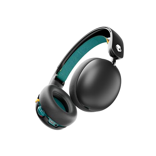 Skullcandy Grom Over-Ear Wireless-Kopfhörer, 45 Std. Akkulaufzeit, Lautstärkebegrenzung, kompatibel mit iPhone, Android und Bluetooth-Geräten - Schwarz von Skullcandy