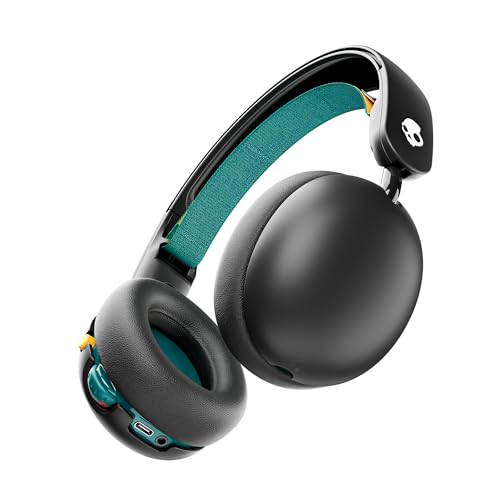 Skullcandy Grom Over-Ear Wireless-Kopfhörer, 45 Std. Akkulaufzeit, Lautstärkebegrenzung, kompatibel mit iPhone, Android und Bluetooth-Geräten - Schwarz von Skullcandy