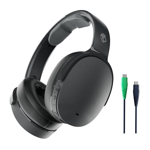 Skullcandy Hesh ANC Over-Ear Wireless-Kopfhörer mit Noise Cancelling, 22 Std. Akkulaufzeit, Mikro, kompatibel mit iPhone, Android und Bluetooth-Geräten - Schwarz von Skullcandy