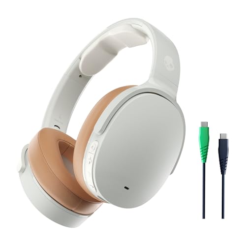 Skullcandy Hesh ANC Over-Ear Wireless-Kopfhörer mit Noise Cancelling, 22 Std. Akkulaufzeit, Mikro, kompatibel mit iPhone, Android und Bluetooth-Geräten - Weiß von Skullcandy