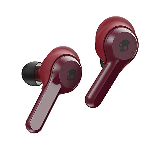 Skullcandy Indy True-Wireless-Kopfhörer mit Bluetooth-Mikrofon, Schweiß-, Wasser- und Staubresistent (IP55), 16 Stunden Akkulaufzeit – Moab/Rot von Skullcandy