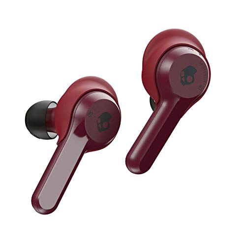 Skullcandy Indy True-Wireless-Kopfhörer mit Bluetooth-Mikrofon, Schweiß-, Wasser- und Staubresistent (IP55), 16 Stunden Akkulaufzeit – Moab/Rot von Skullcandy