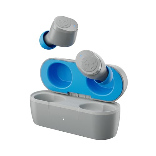 Skullcandy Jib True 2 Kabelloser In-Ear Kopfhörer, 32 Std. Akkulaufzeit, Mikro, Kompatibel mit iPhone, Android und Bluetooth-Geräten - Hellgrau/Blau von Skullcandy