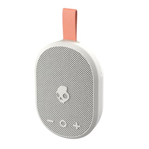 Skullcandy Ounce+ Wireless tragbarer Bluetooth-Lautsprecher, Wasserdicht (IPX7),16 Stunden Akkulaufzeit, True-Wireless-Stereo mit integriertem Trageriemen für Reisen und Outdoor-Einsätze – Bone/Orange von Skullcandy